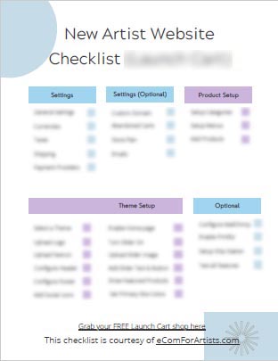 Free website checklist for artists